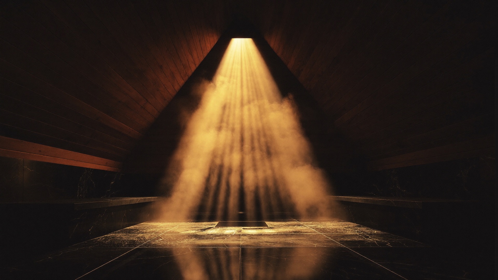 Inside the Pyramid of Wellness sauna